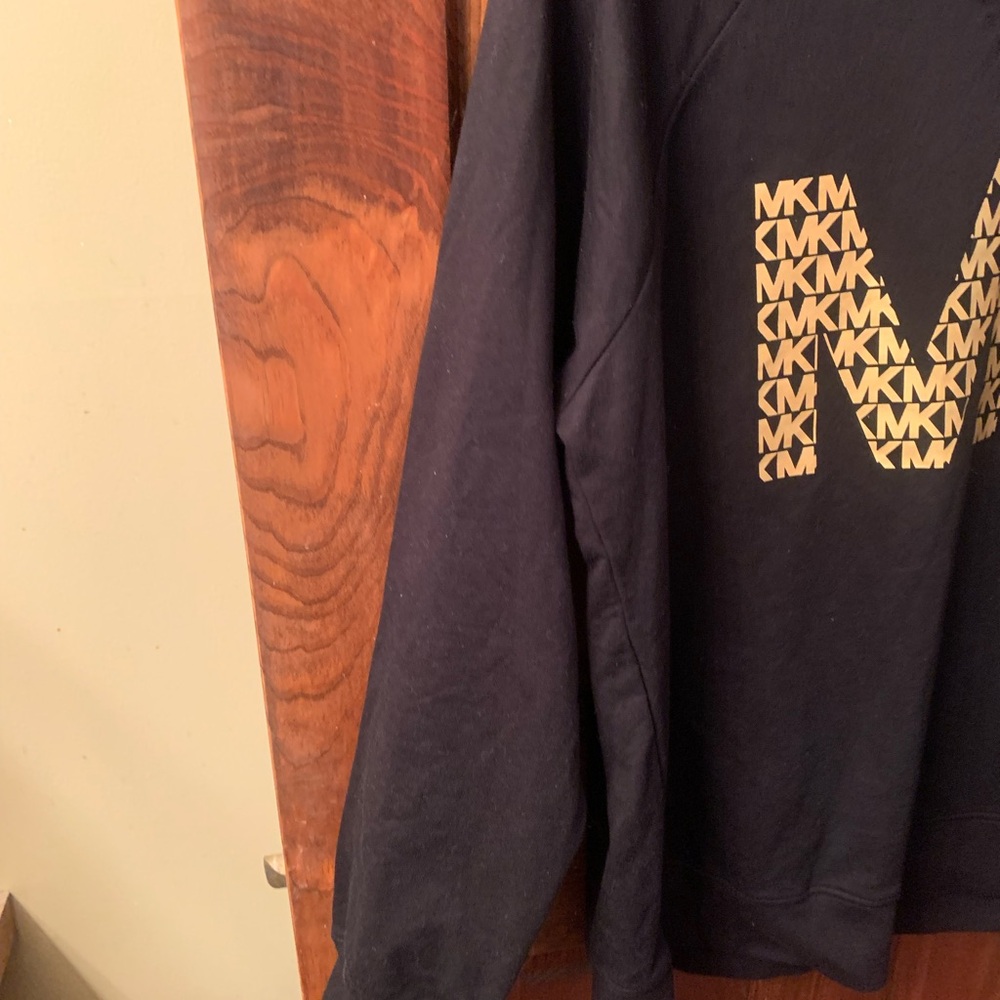Michael KORS, NEW NEVER WORN, Large BLACK long sleeve sweatshirt, top Round neck - Picture 3 of 7